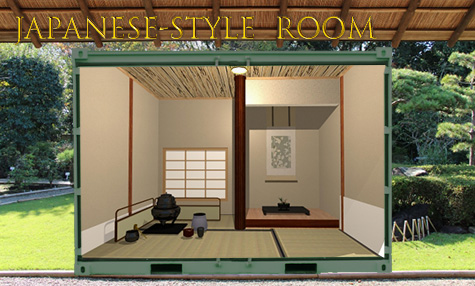 スモールハウスを和室に改造。コンテナ内に茶室が出現。